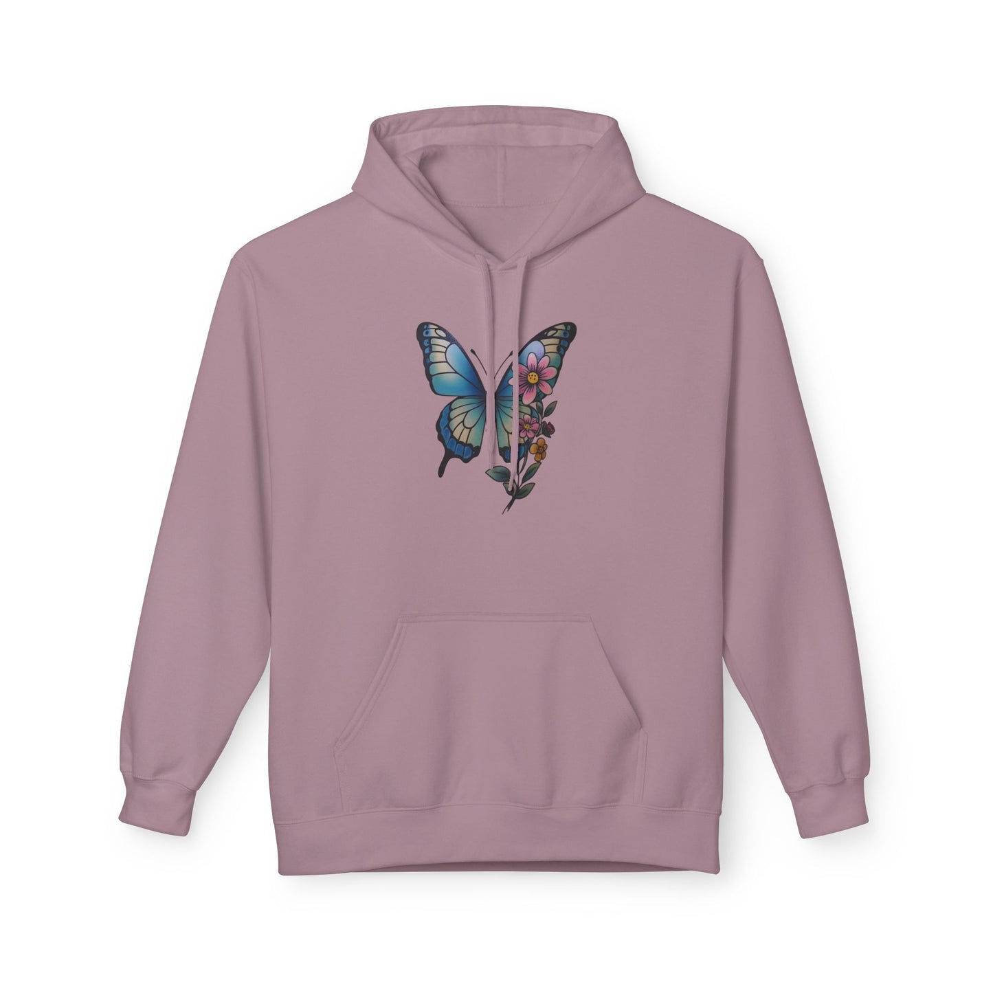 Butterfly Floral Hoodie — Women's Nature-Inspired Pullover