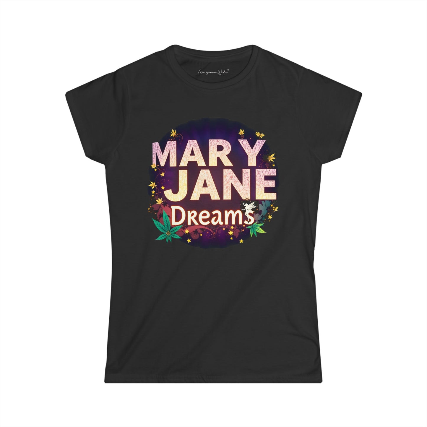 Mary Jane Dreams — Name in Lights — Cannabis Leaf Women's Tee