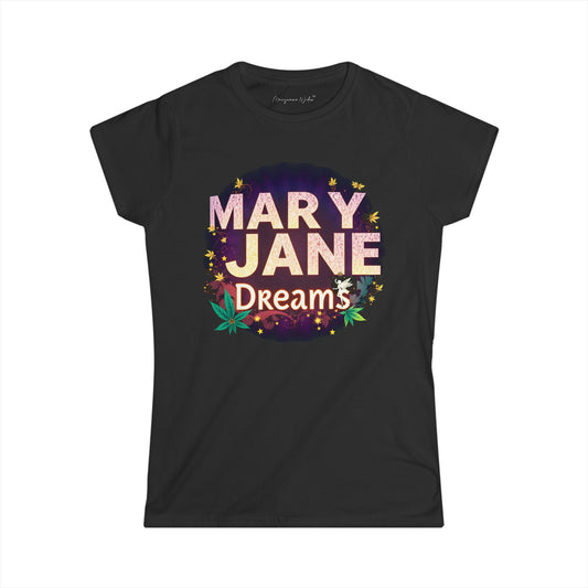Mary Jane Dreams — Name in Lights — Cannabis Leaf Women's Tee
