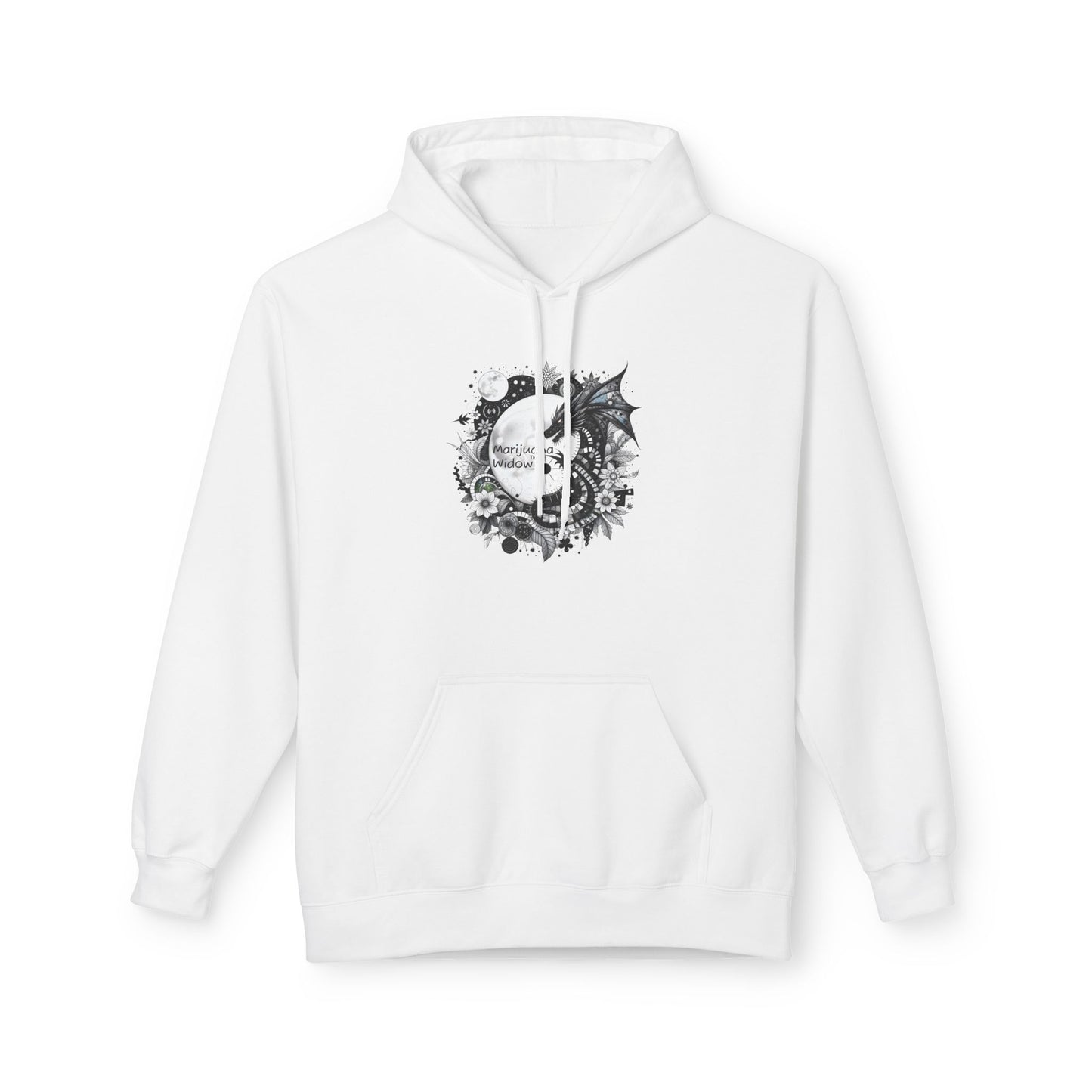 Midnight Garden Hoodie — Black & Green Fantasy Dragon Sword Unisex Hoodie