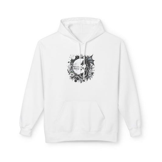 Midnight Garden Hoodie — Black & Green Fantasy Dragon Sword Unisex Hoodie - Marijuana Widow