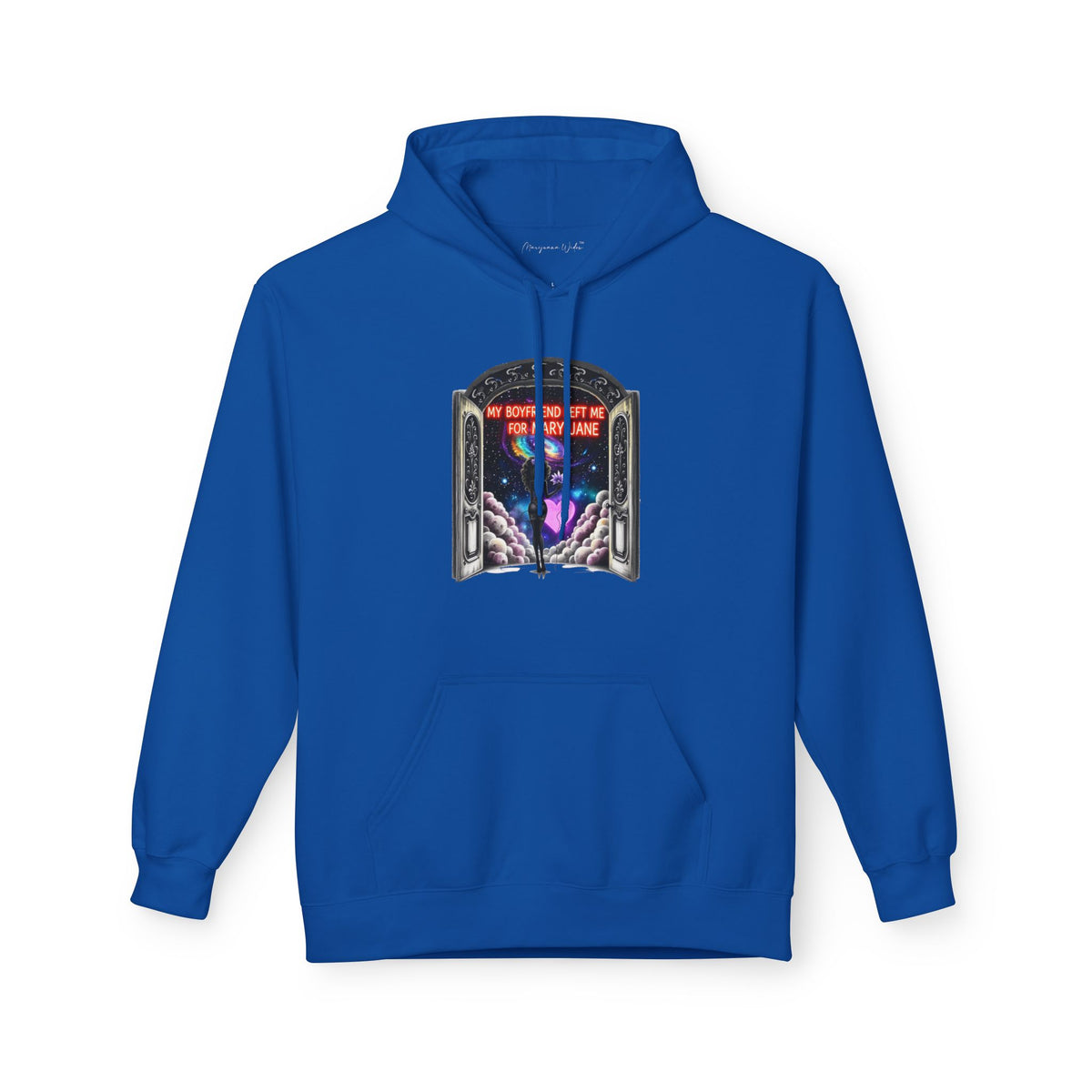 Mary Jane Galaxy Window Hoodie — "My Boyfriend Left Me For Mary Jane" Space Portal Graphic - Marijuana Widow