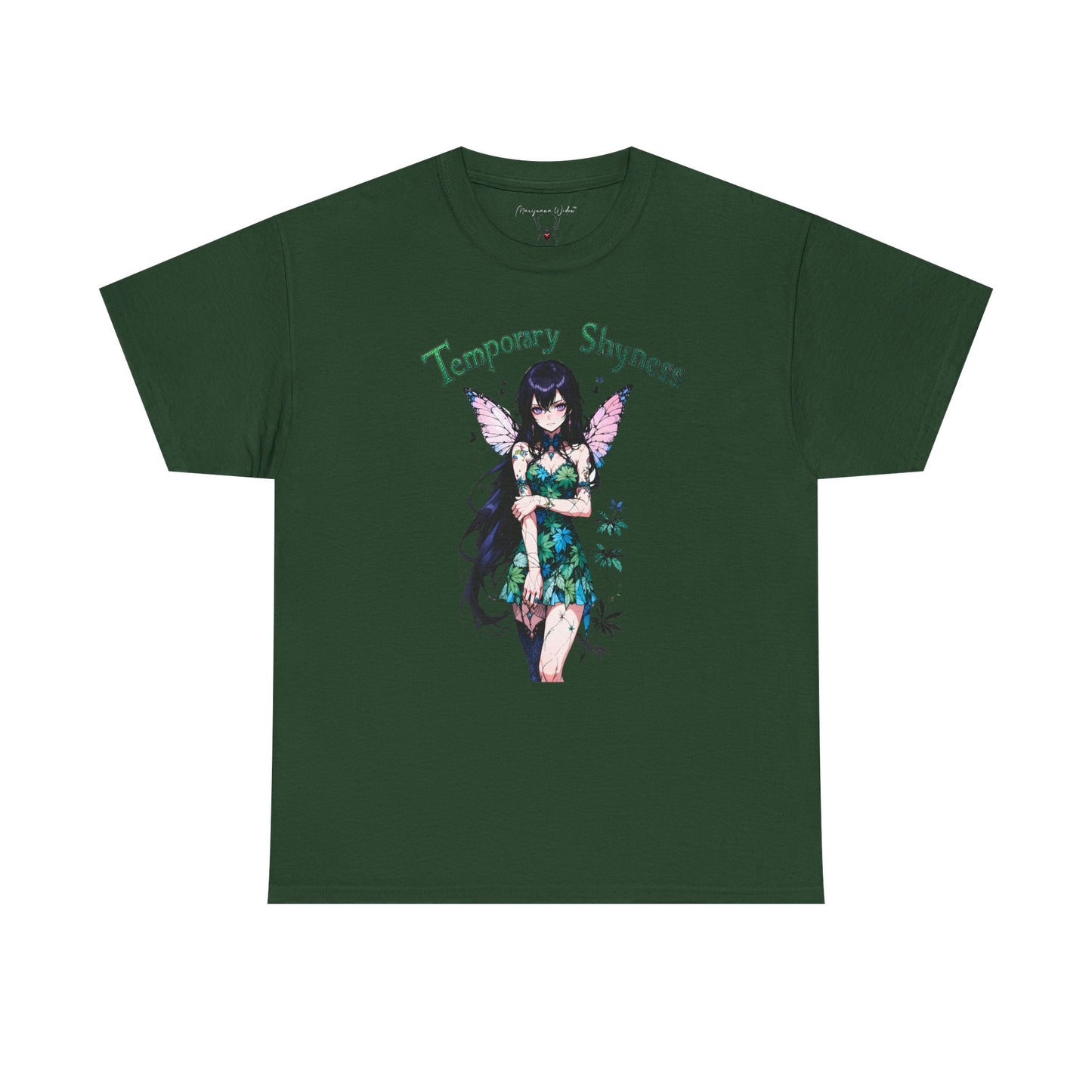 Fairy Anime T-Shirt — Temporary Shyness - Gothic Floral Winged Girl Graphic Tee - Unisex