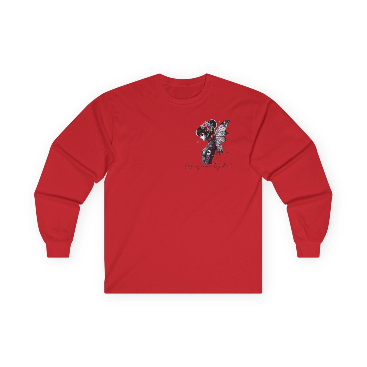 Wing and a Prayer - Fairy Butterfly Wings Long Sleeve Tee — Floral Gothic Butterfly Graphic