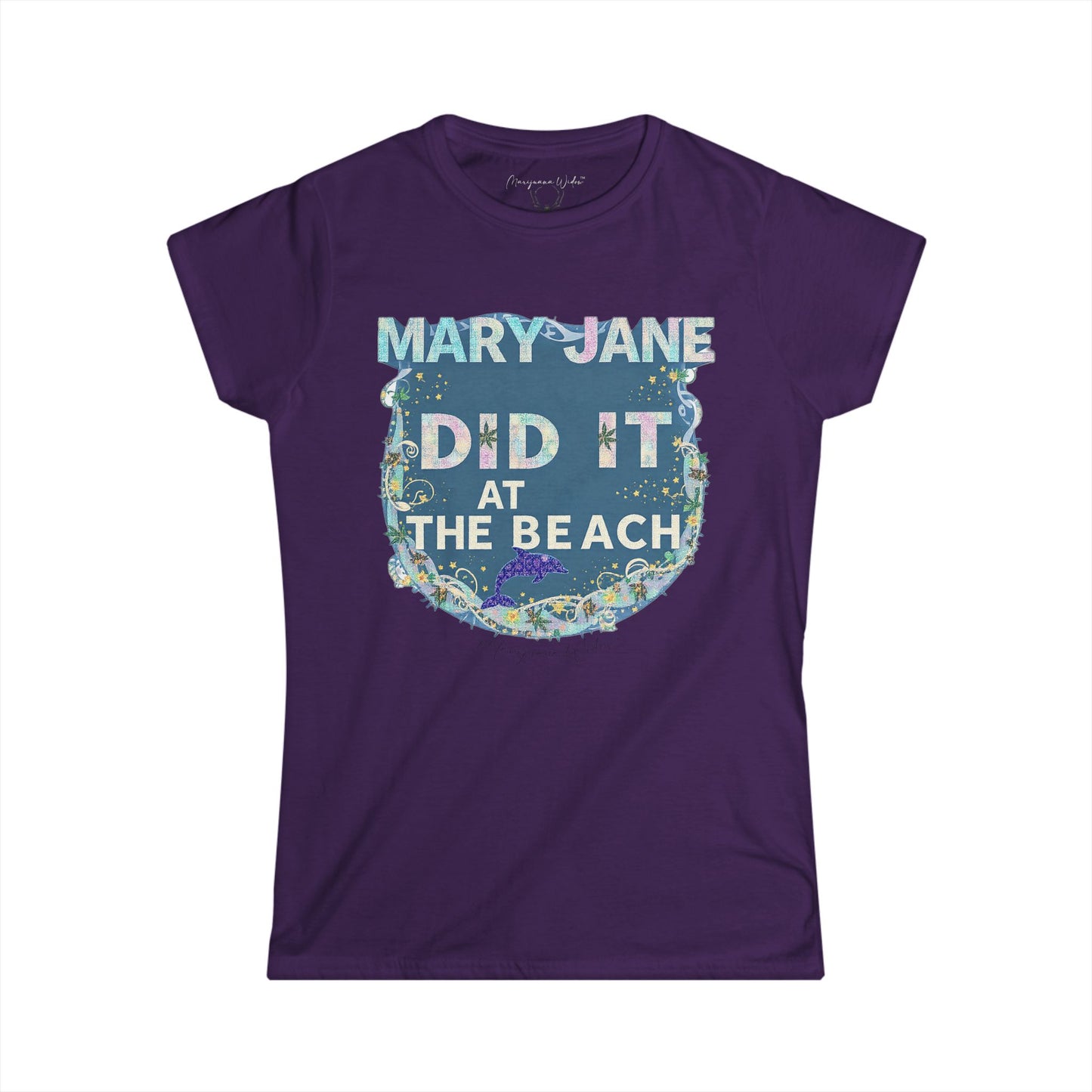 Mary Jane Did It at the Beach Again Tee — Cute Dolphin Graphic Women's Shirt