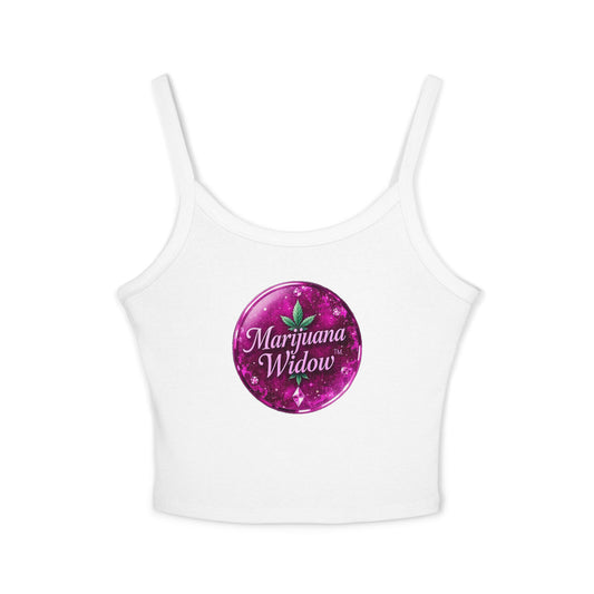 Marijuana Widow Pink Glass Tank Top — Women's Spaghetti Strap Crop