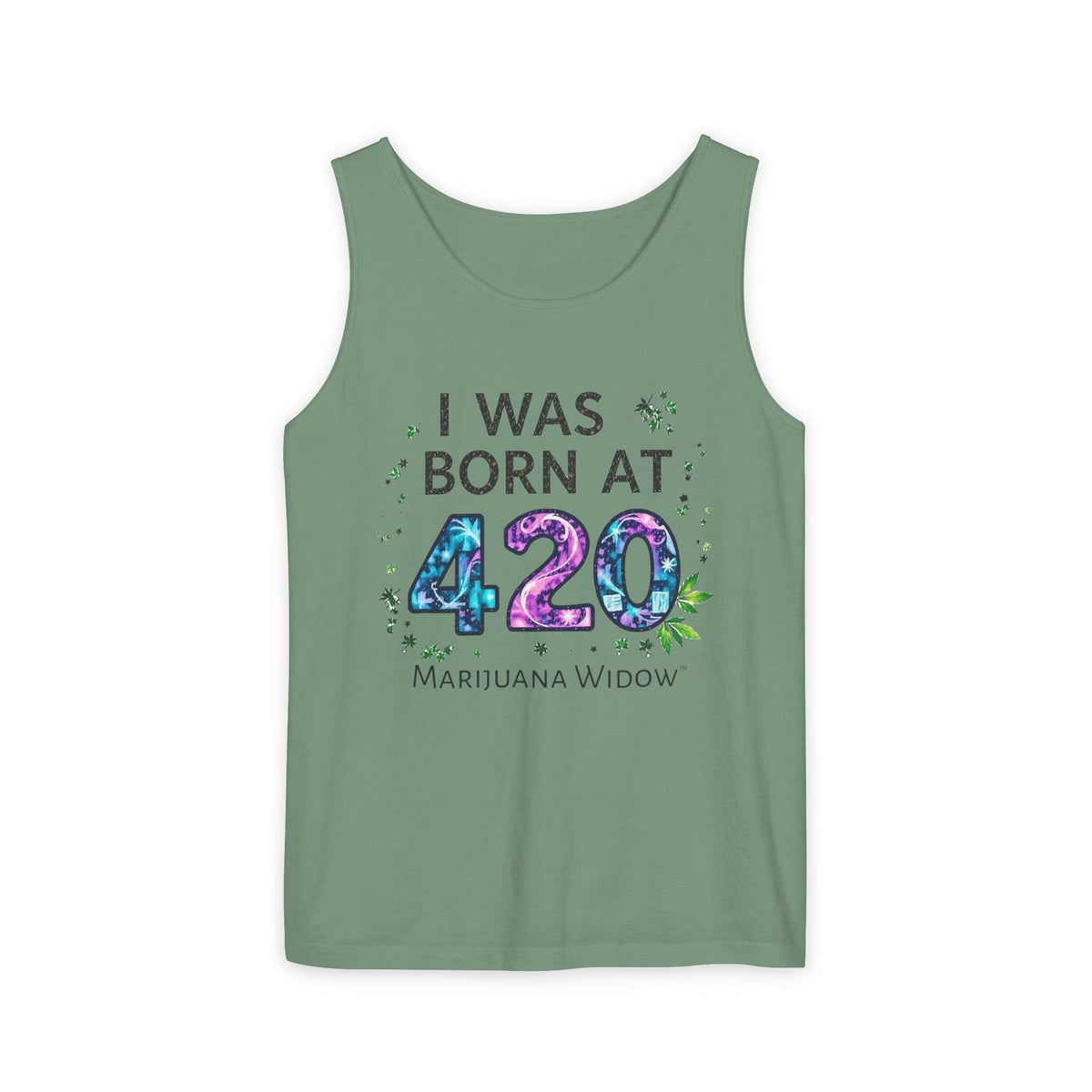 Born at 4/20 Tank Top – 'I Was Born At 420' Cannabis Graphic Tank - Unisex Tank Top - Marijuana Widow