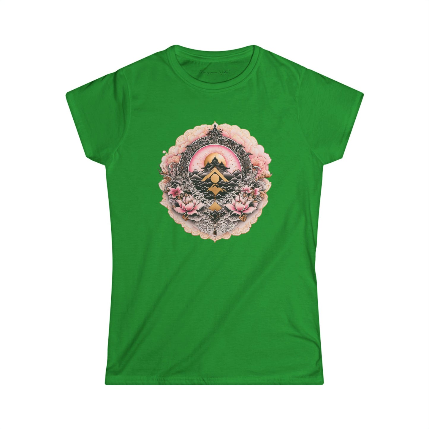 Tranquil Mountain Morning — Boho Sunrise Nature Graphic - Women's Tee