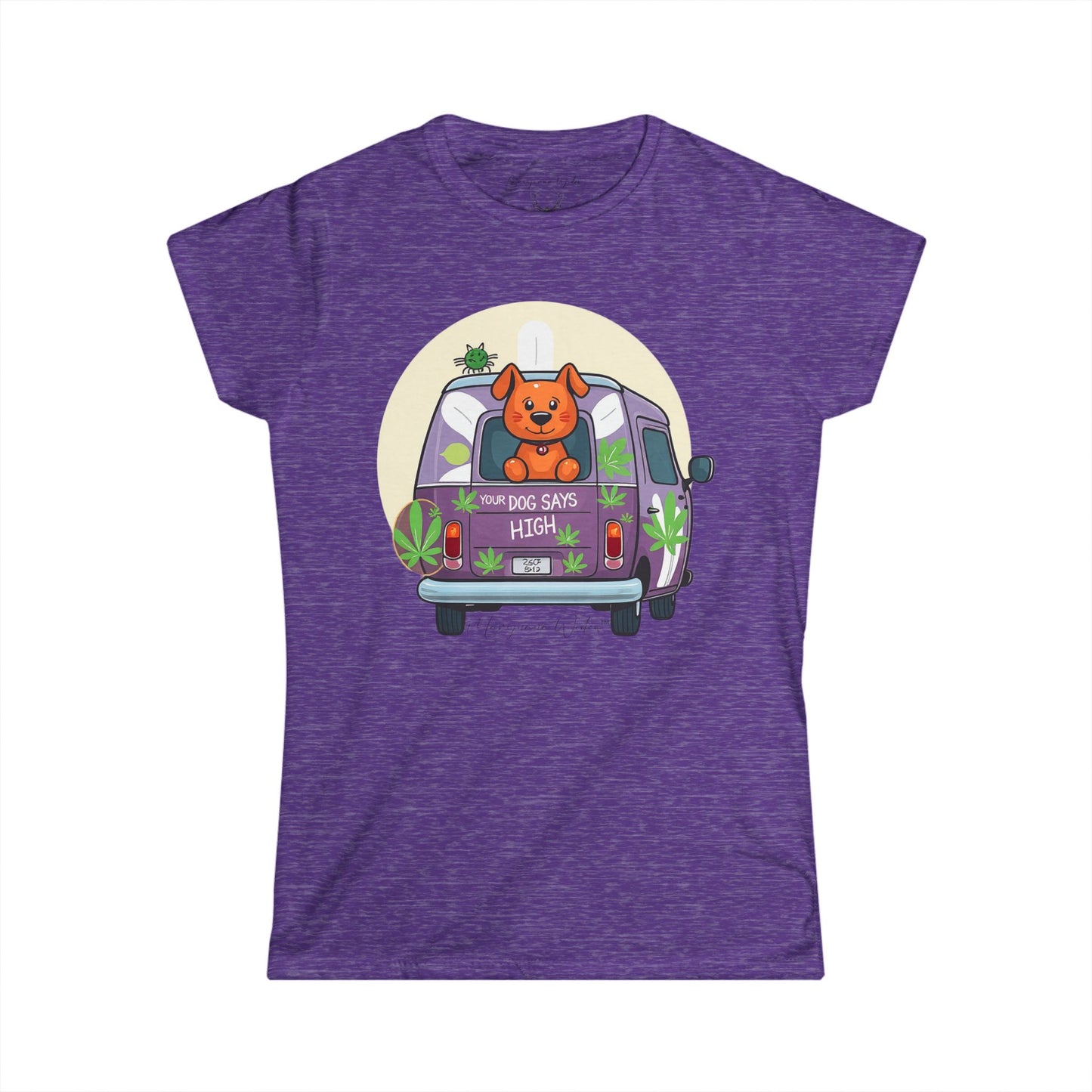 Camper Van High — Your Dog Says High - Purple Van - Women's Tee