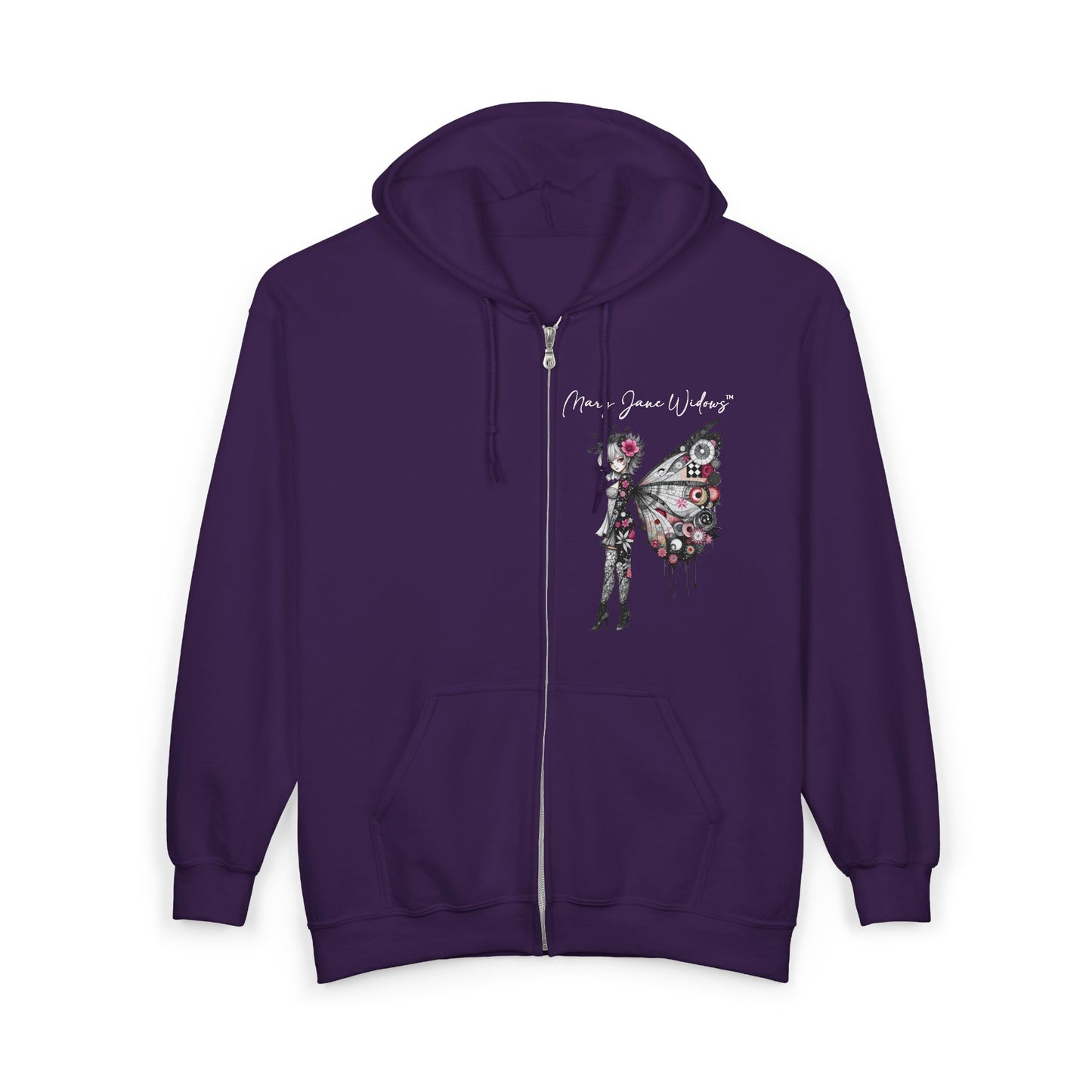 Fairy Butterfly Zip Hoodie - Fly Away - Full-Zip Unisex Sweatshirt