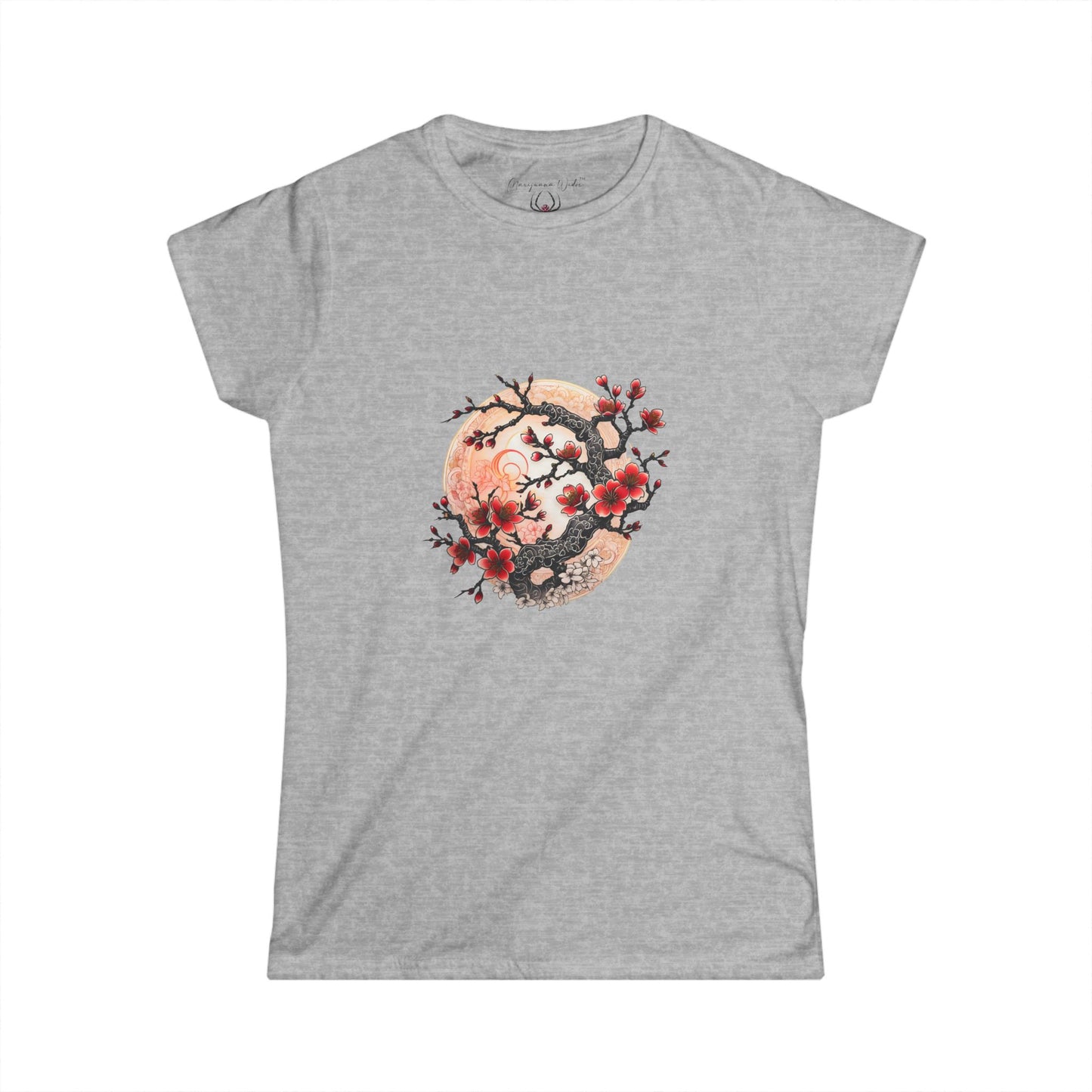 Cherry Blossom Yin Yang Tee — Floral Japanese Moon Graphic Shirt