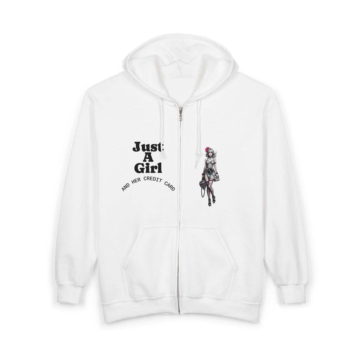 Angel Wings - Just A Girl - Graphic Full-Zip Hoodie