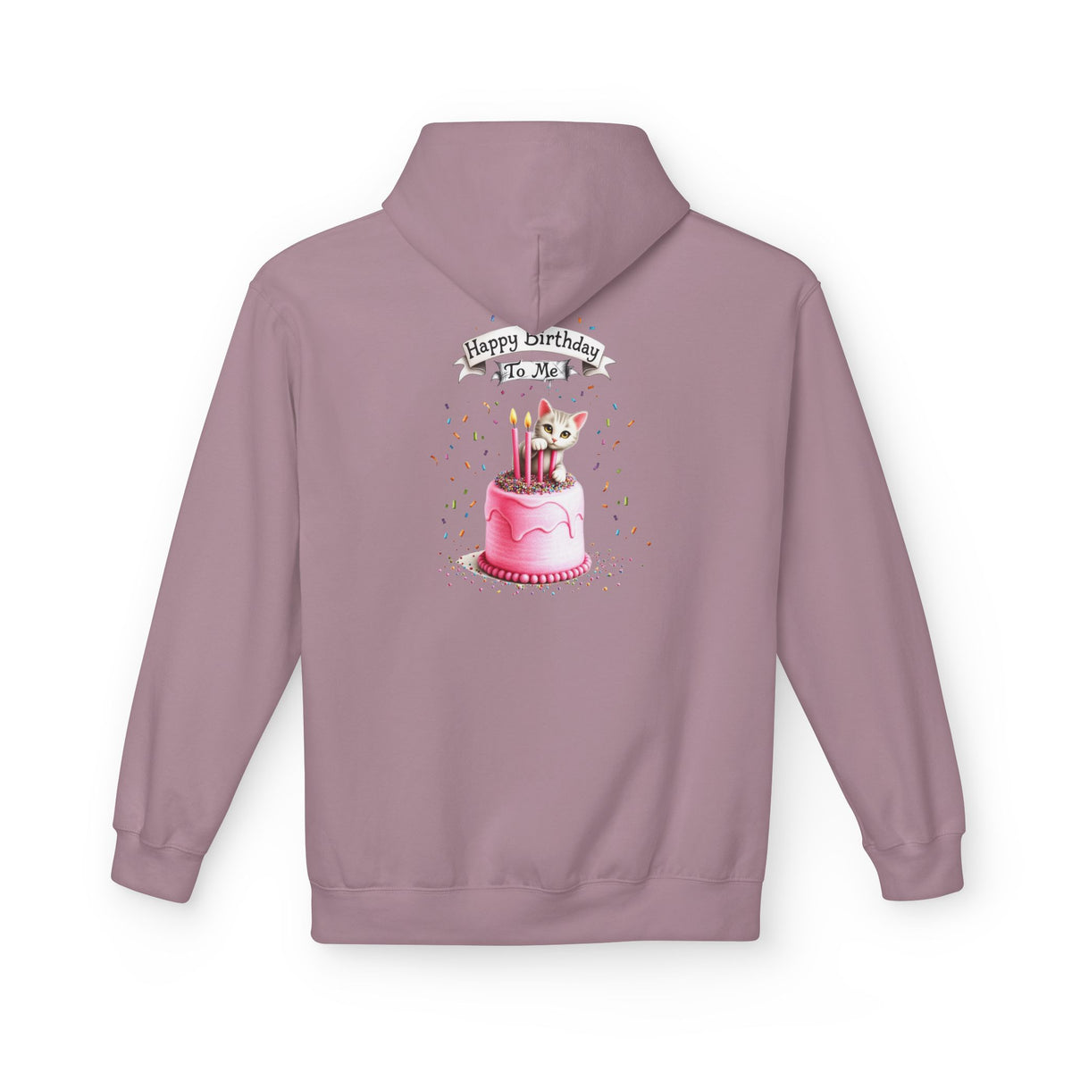 Fairy Butterfly - Happy Birthday to Me - Unisex Hoodie - Fairy and Cat with a Birthday Cake Sweatshirt - Marijuana Widow