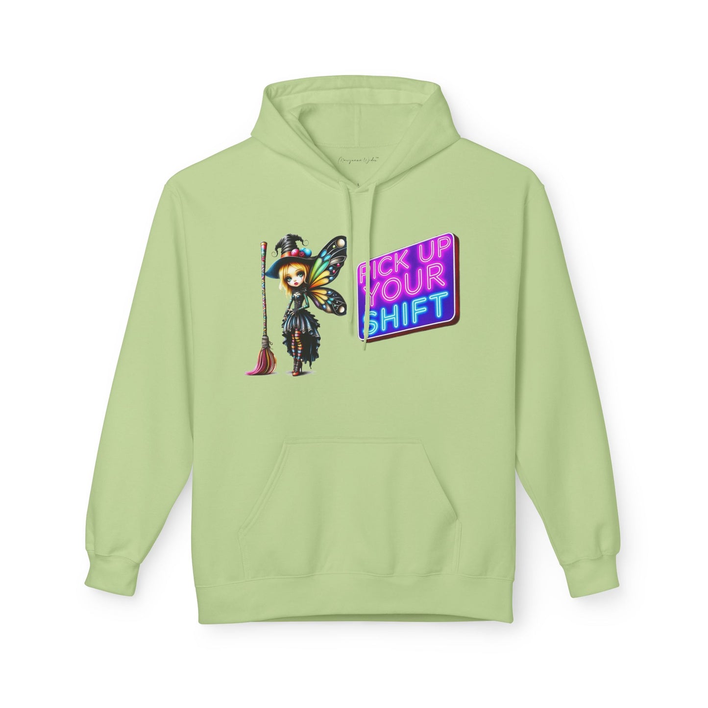 Halloween Fairy - 'Sweep and Ride' - Witch Broom Fairy Graphic Unisex Hoodie