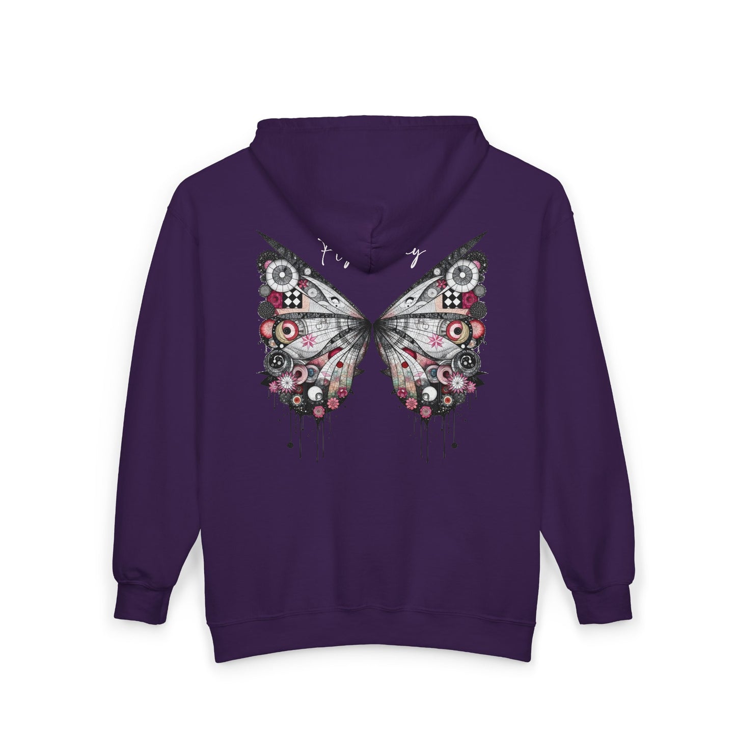 Fairy Butterfly Zip Hoodie - Fly Away - Full-Zip Unisex Sweatshirt