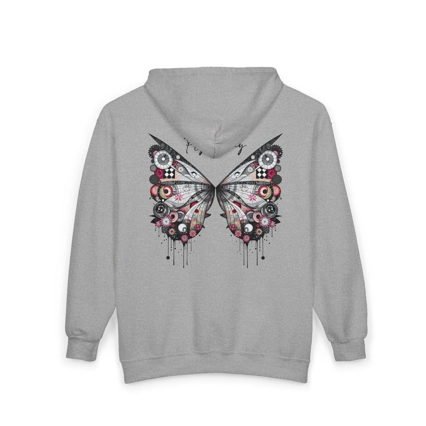 Fairy Butterfly Zip Hoodie - Fly Away - Full-Zip Unisex Sweatshirt