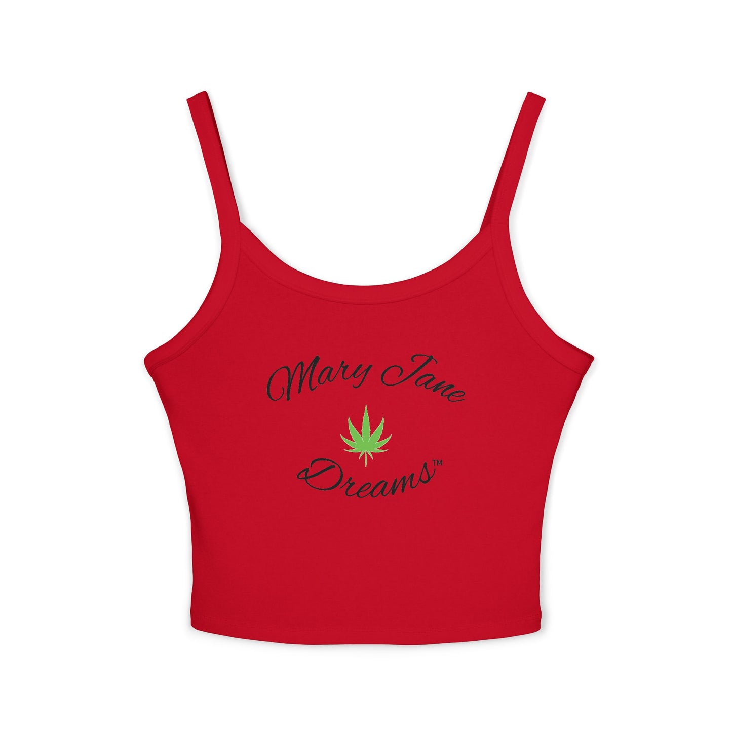 Mary Jane Dreams Tank Top Simple Leaf — Women's Spaghetti Strap Crop