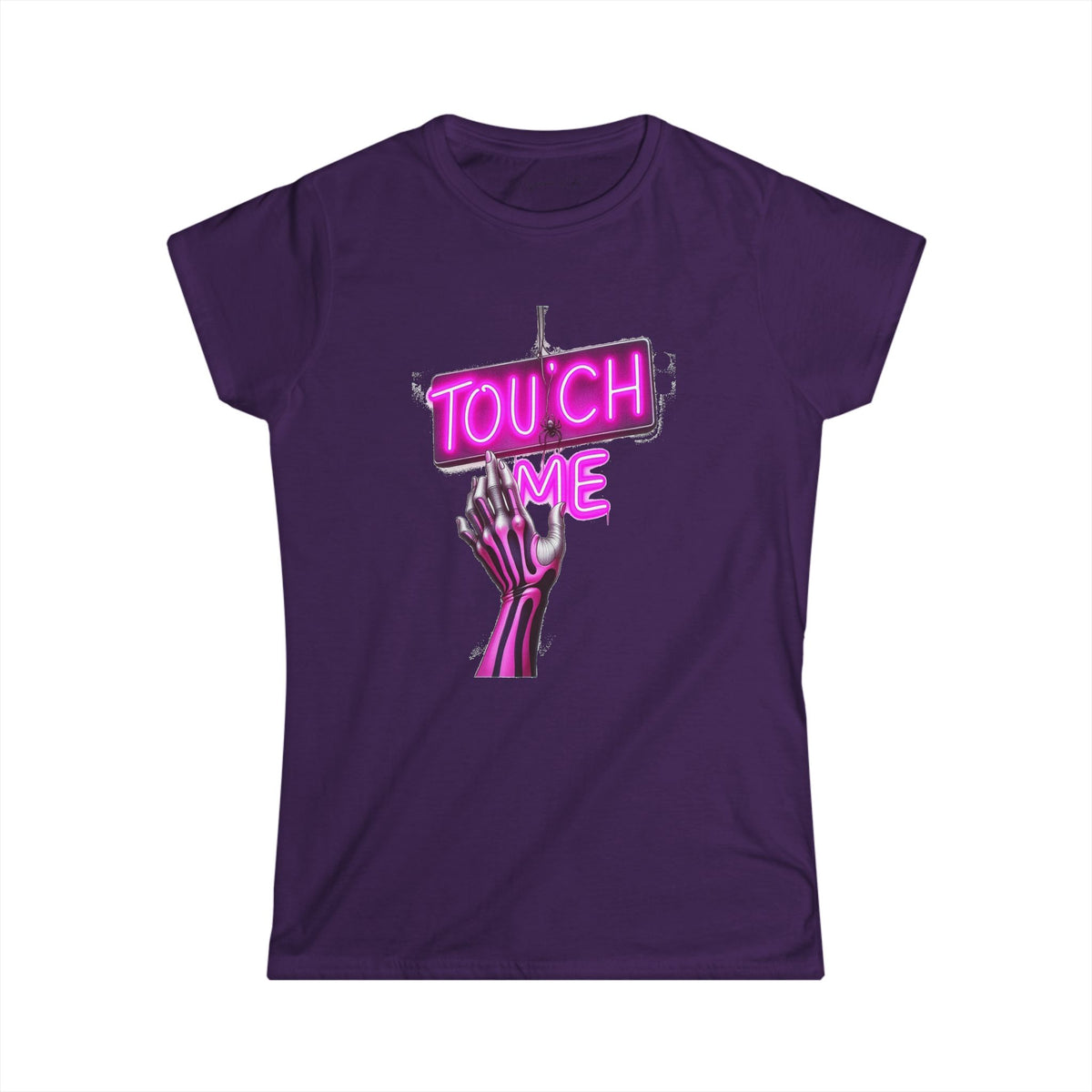 Touch Me - Neon Pink Sign - Women's Softstyle Tee - Marijuana Widow