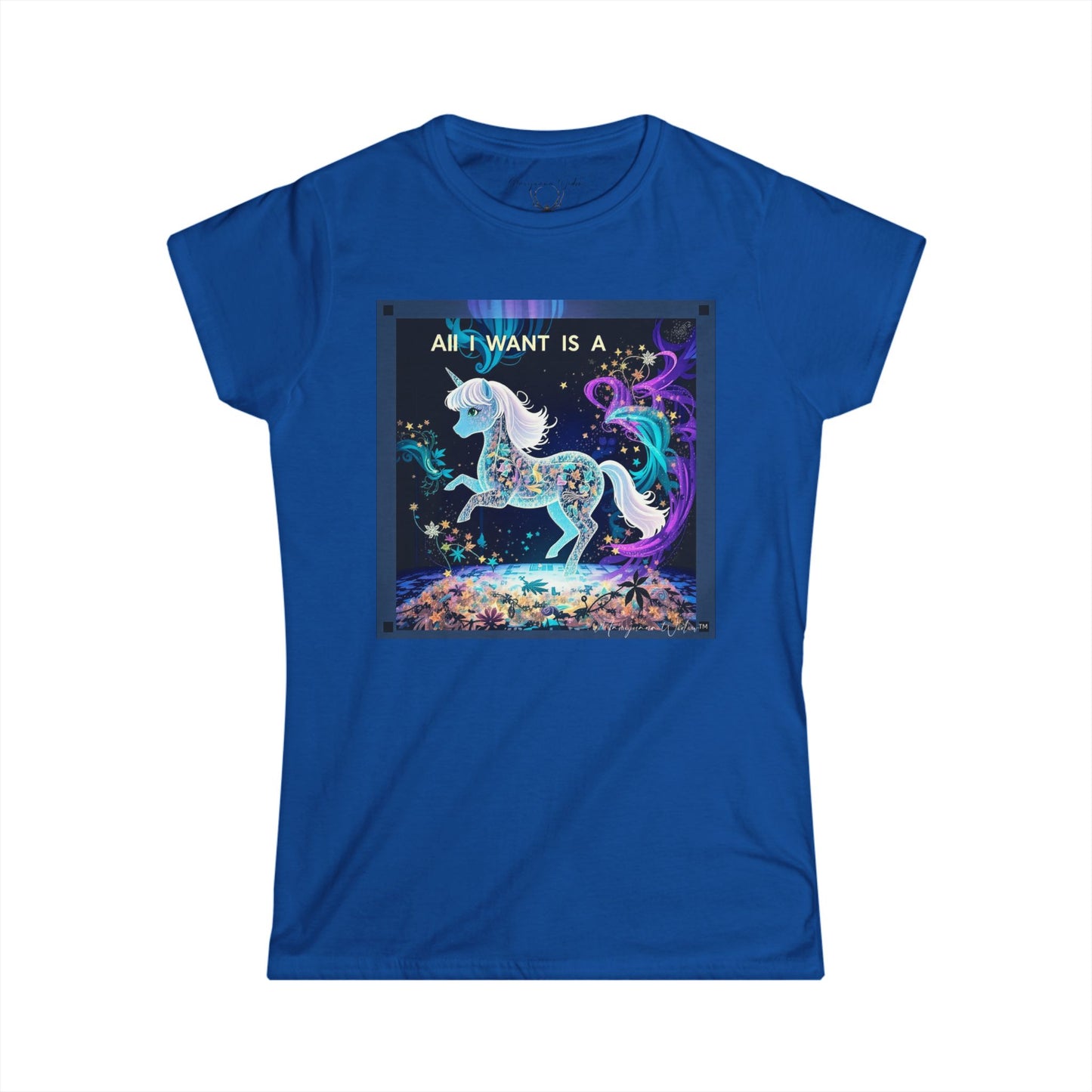All I Want Is a Unicorn (Blue) — Women's Tee