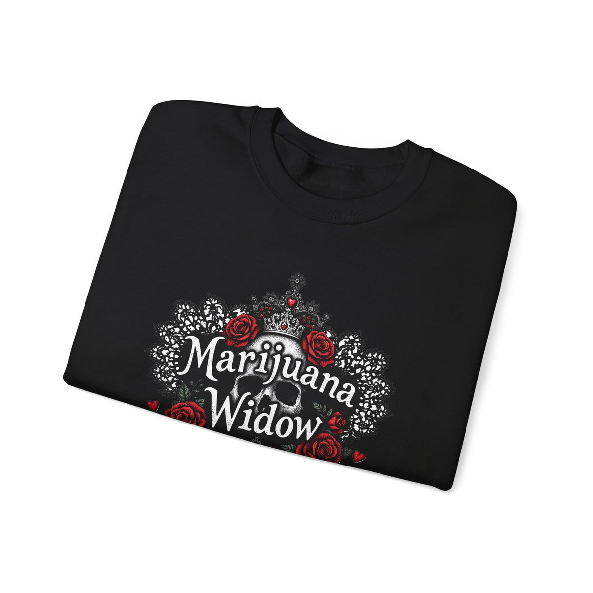 Marijuana Widow "Love My Skulls" Floral Crewneck Sweatshirt - Marijuana Widow
