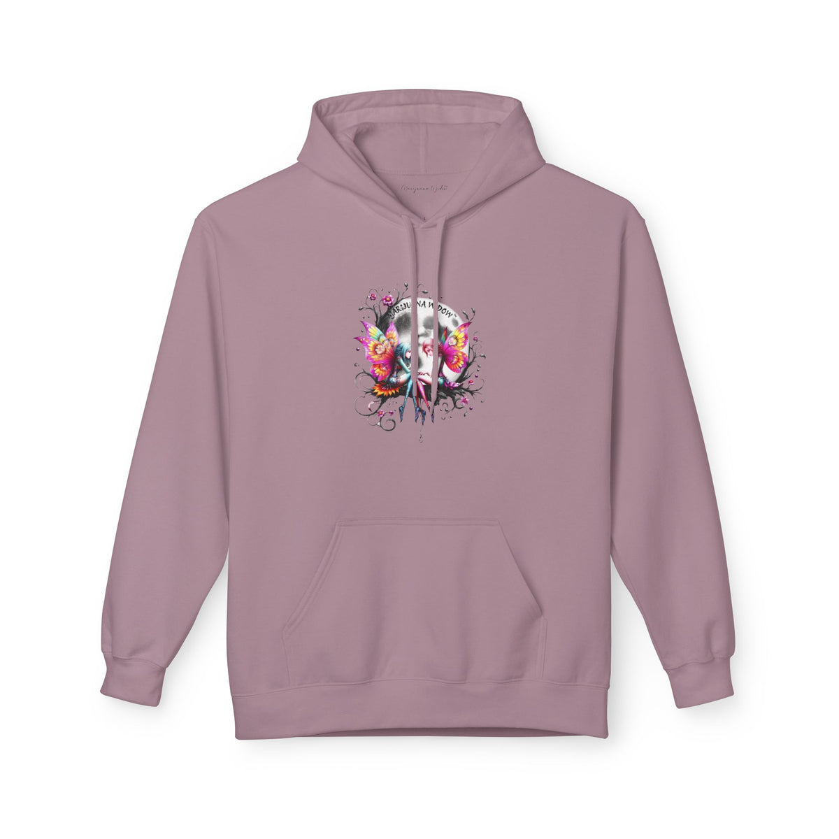 Moon Fairy - Dreamin' Butterfly Hoodie — Vintage Floral Graphic Unisex Pullover - Marijuana Widow