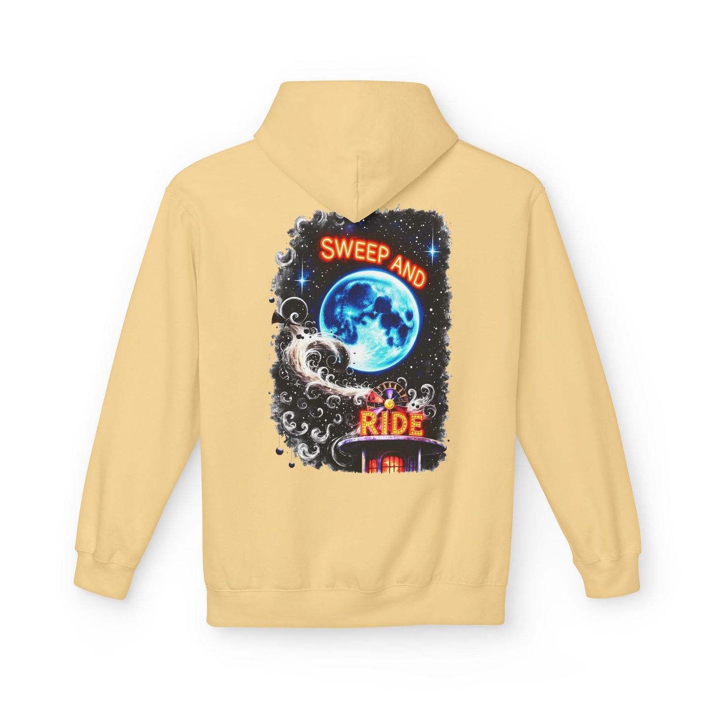 Halloween Fairy - 'Sweep and Ride' - Witch Broom Fairy Graphic Unisex Hoodie