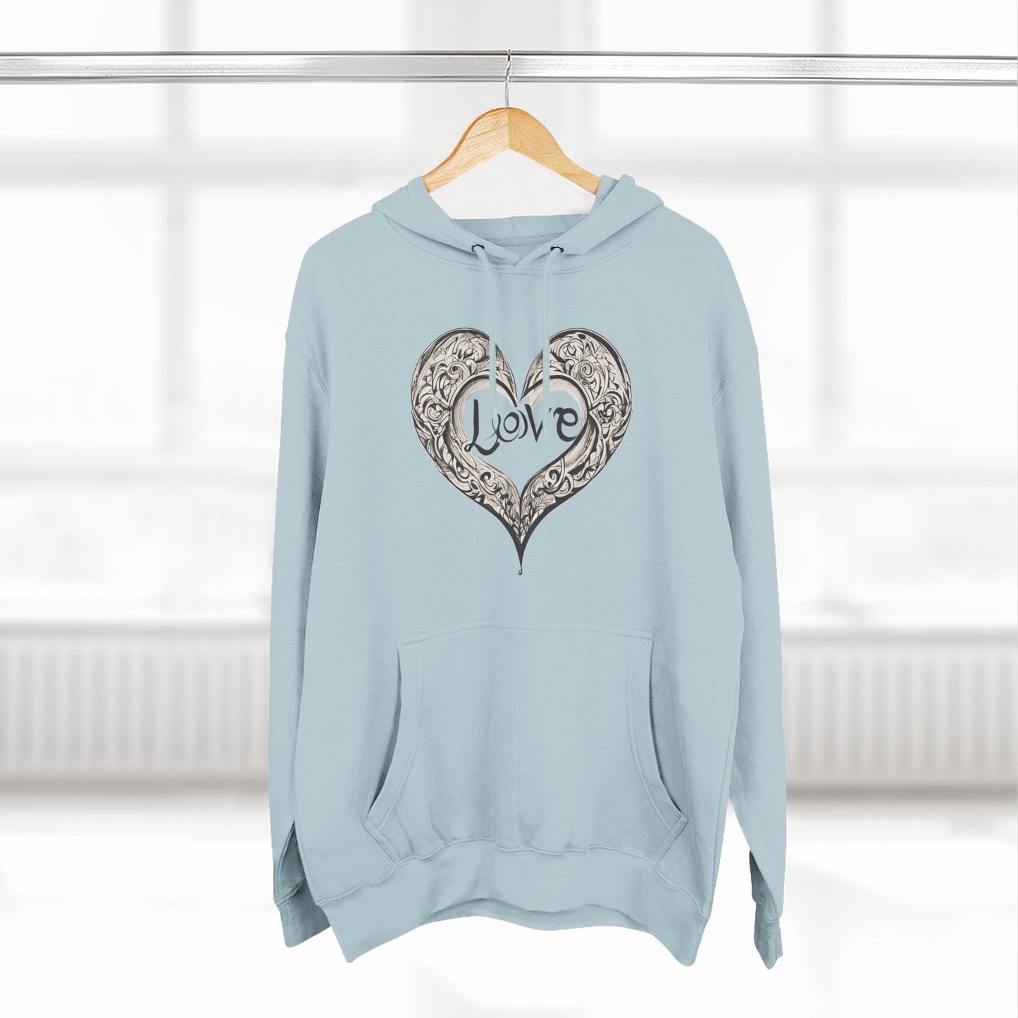 Love Heart Hoodie — Vintage Filigree Heart Pullover - Unisex Hoodie