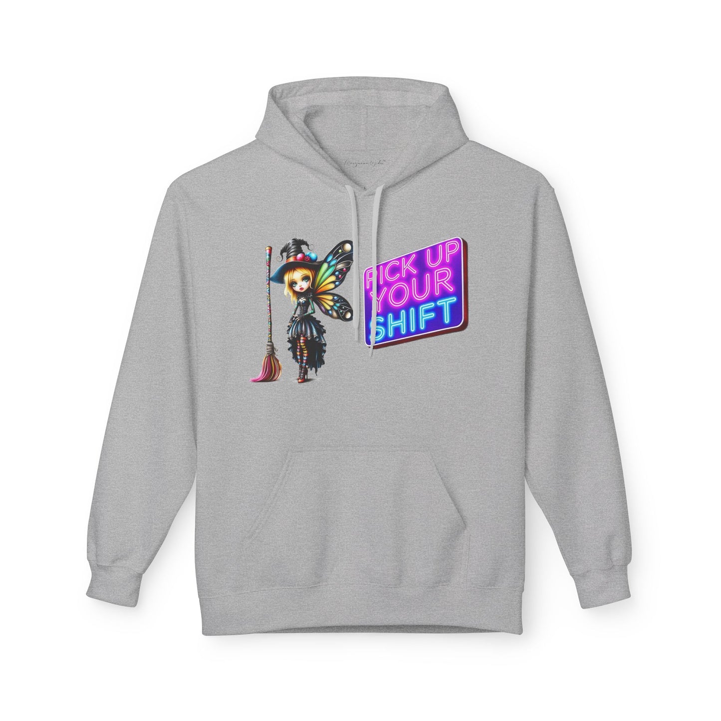 Halloween Fairy - 'Sweep and Ride' - Witch Broom Fairy Graphic Unisex Hoodie