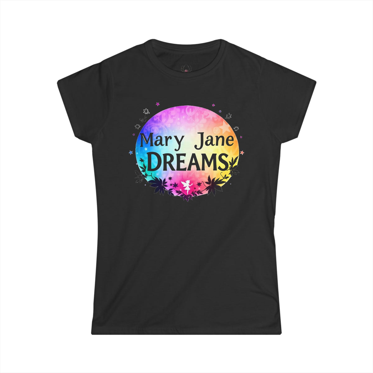 Mary Jane Dreams Tee — Colorful Fairy Psychedelic Cannabis Women's T-Shirt - Marijuana Widow