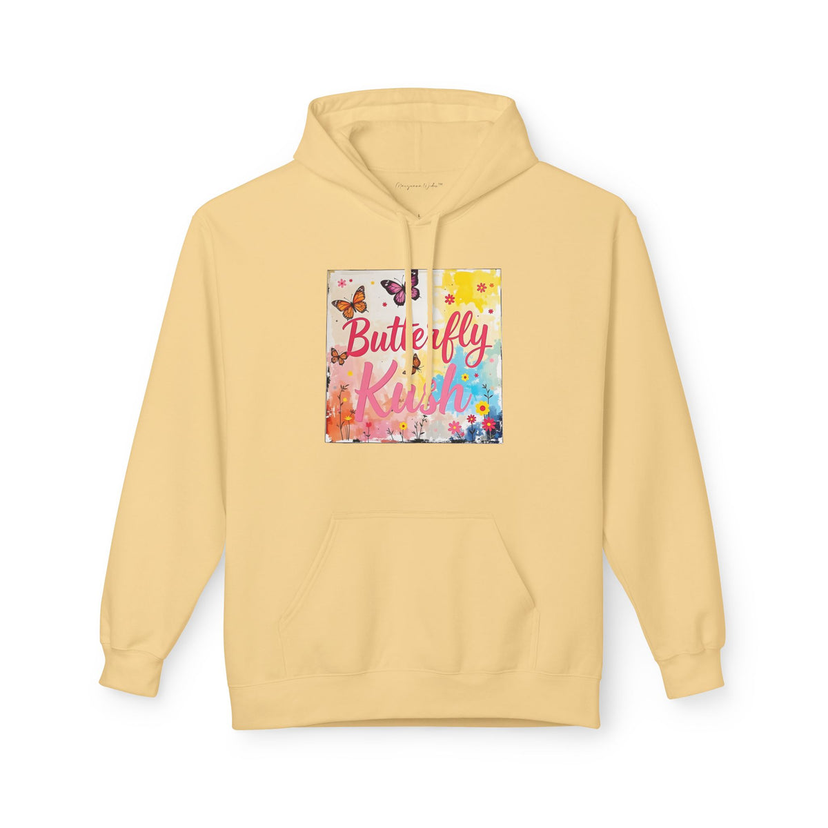 Butterfly Kush Hoodie - Floral Watercolor Comfort Unisex Sweatshirt - Marijuana Widow