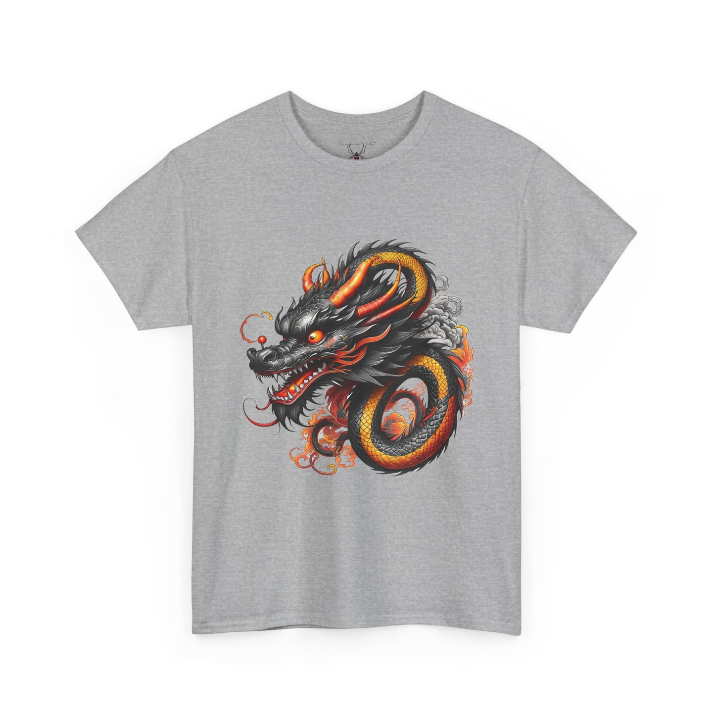 Dragon Head Graphic Tee - Fiery Asian Mythology Design - Unisex T-Shirt