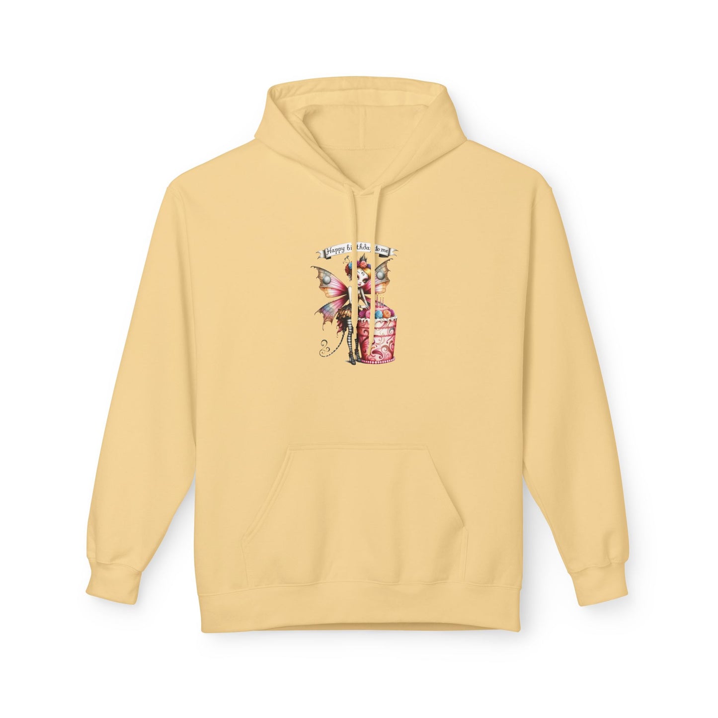Fairy Butterfly - Happy Birthday to Me - Unisex Hoodie - Fairy with a Birthday Cake Sweatshirt - Marijuana Widow