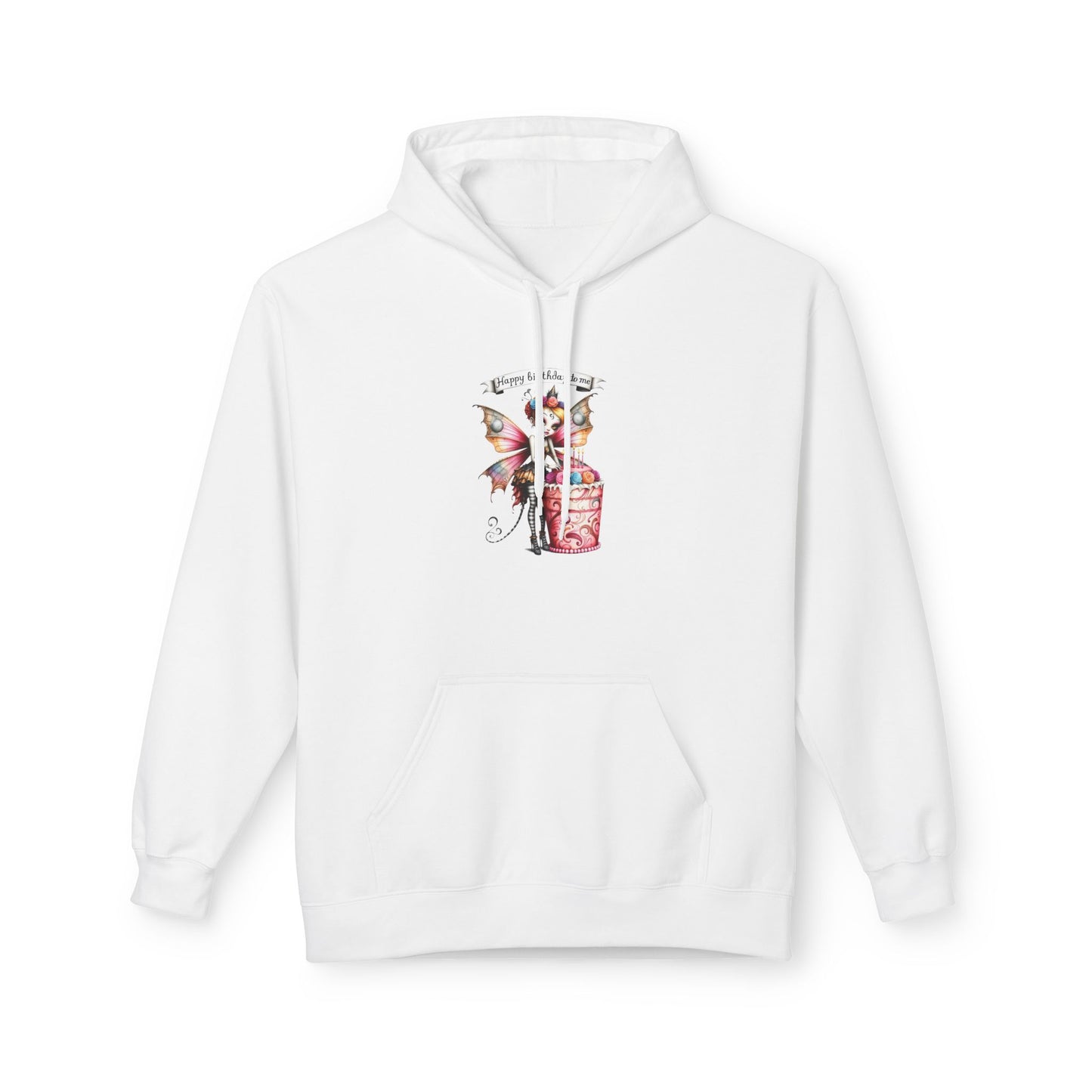 Fairy Butterfly - Happy Birthday to Me - Unisex Hoodie - Fairy with a Birthday Cake Sweatshirt - Marijuana Widow