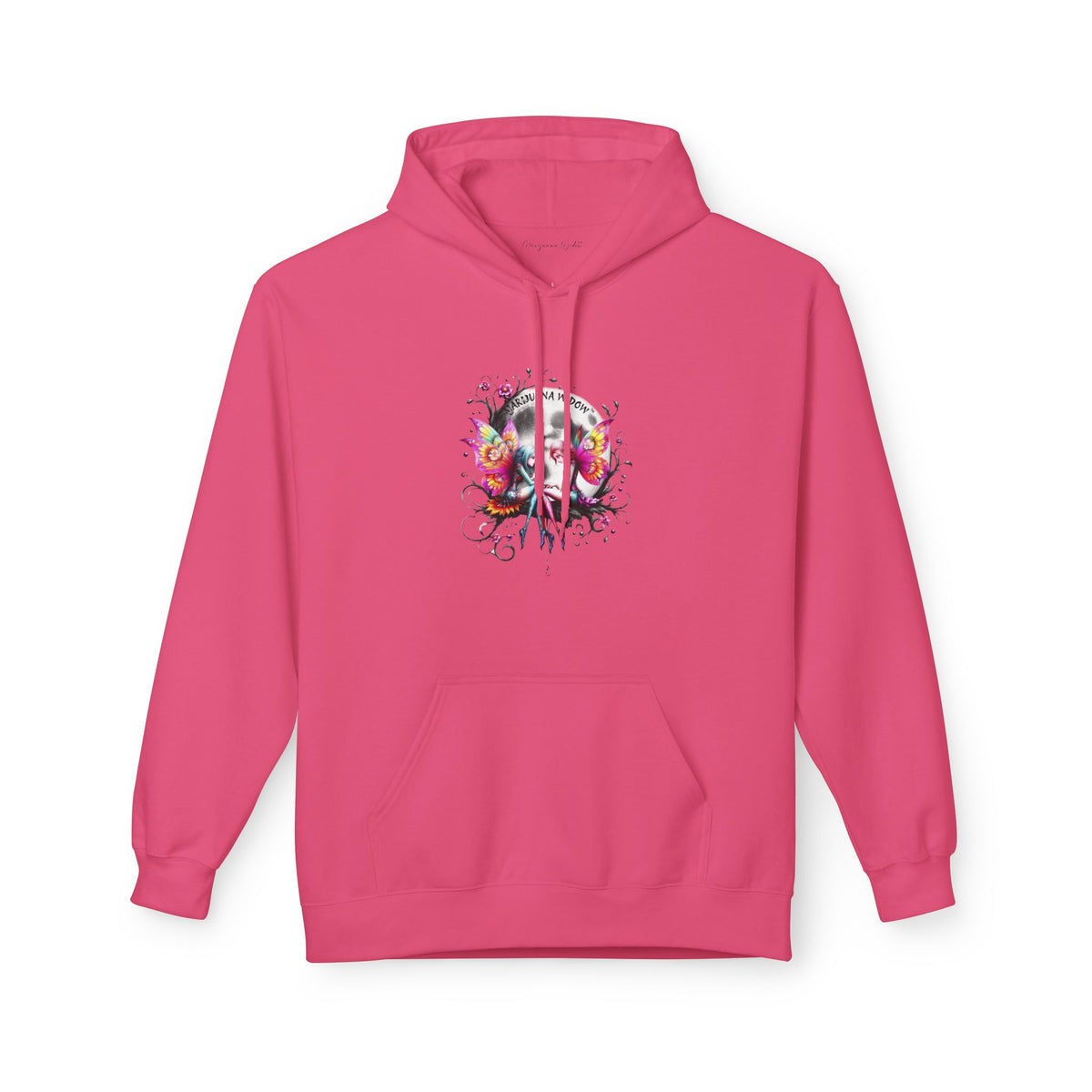 Moon Fairy - Dreamin' Butterfly Hoodie — Vintage Floral Graphic Unisex Pullover - Marijuana Widow