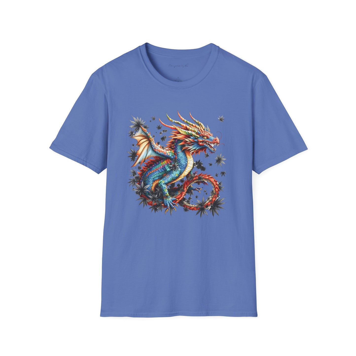 Dragon in Leaves Unisex T-Shirt — Colorful Dragon Graphic Tee