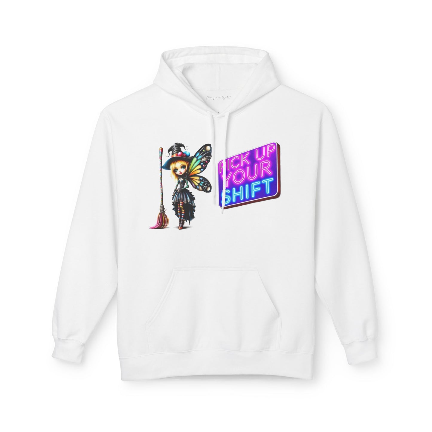 Halloween Fairy - 'Sweep and Ride' - Witch Broom Fairy Graphic Unisex Hoodie