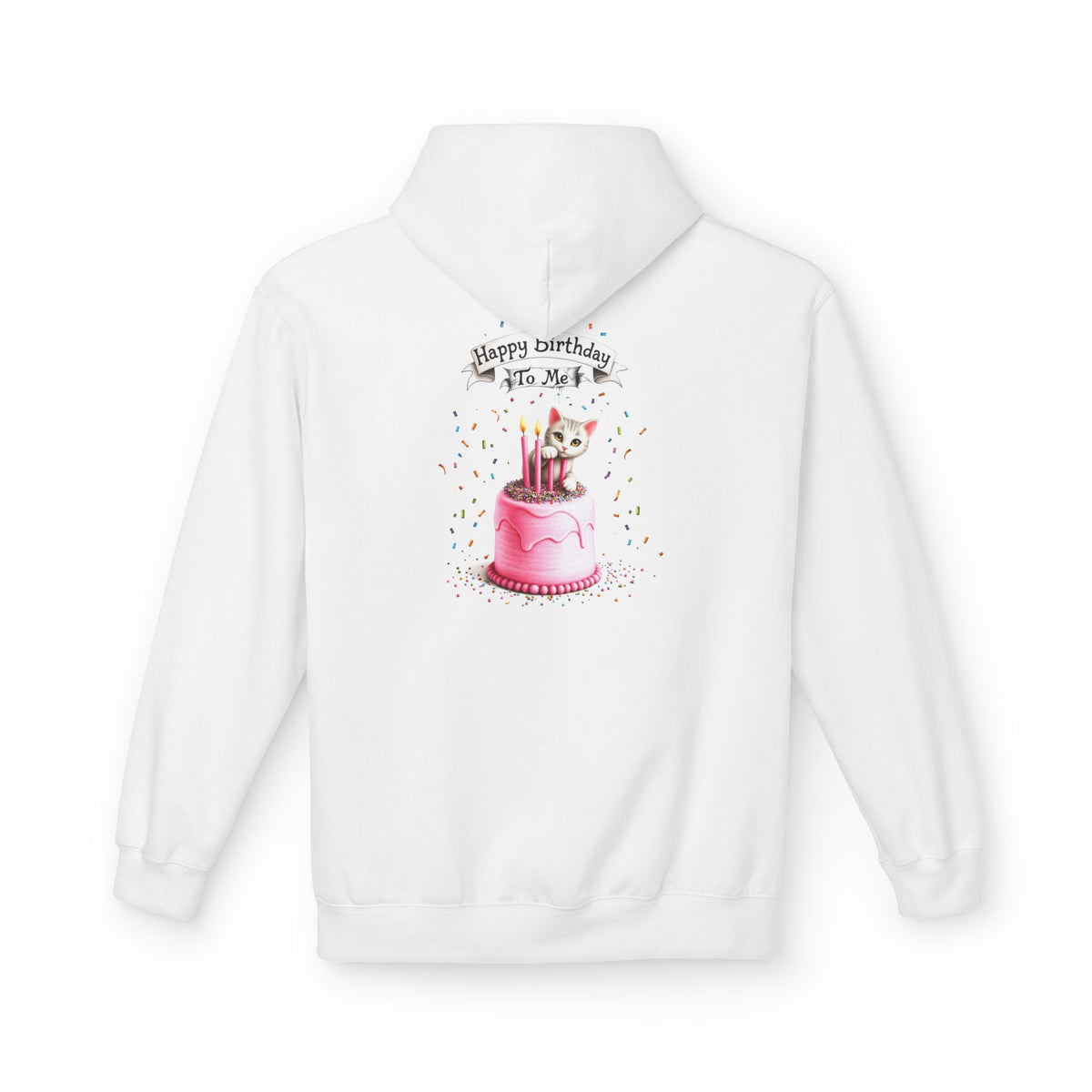Fairy Butterfly - Happy Birthday to Me - Unisex Hoodie - Fairy and Cat with a Birthday Cake Sweatshirt - Marijuana Widow