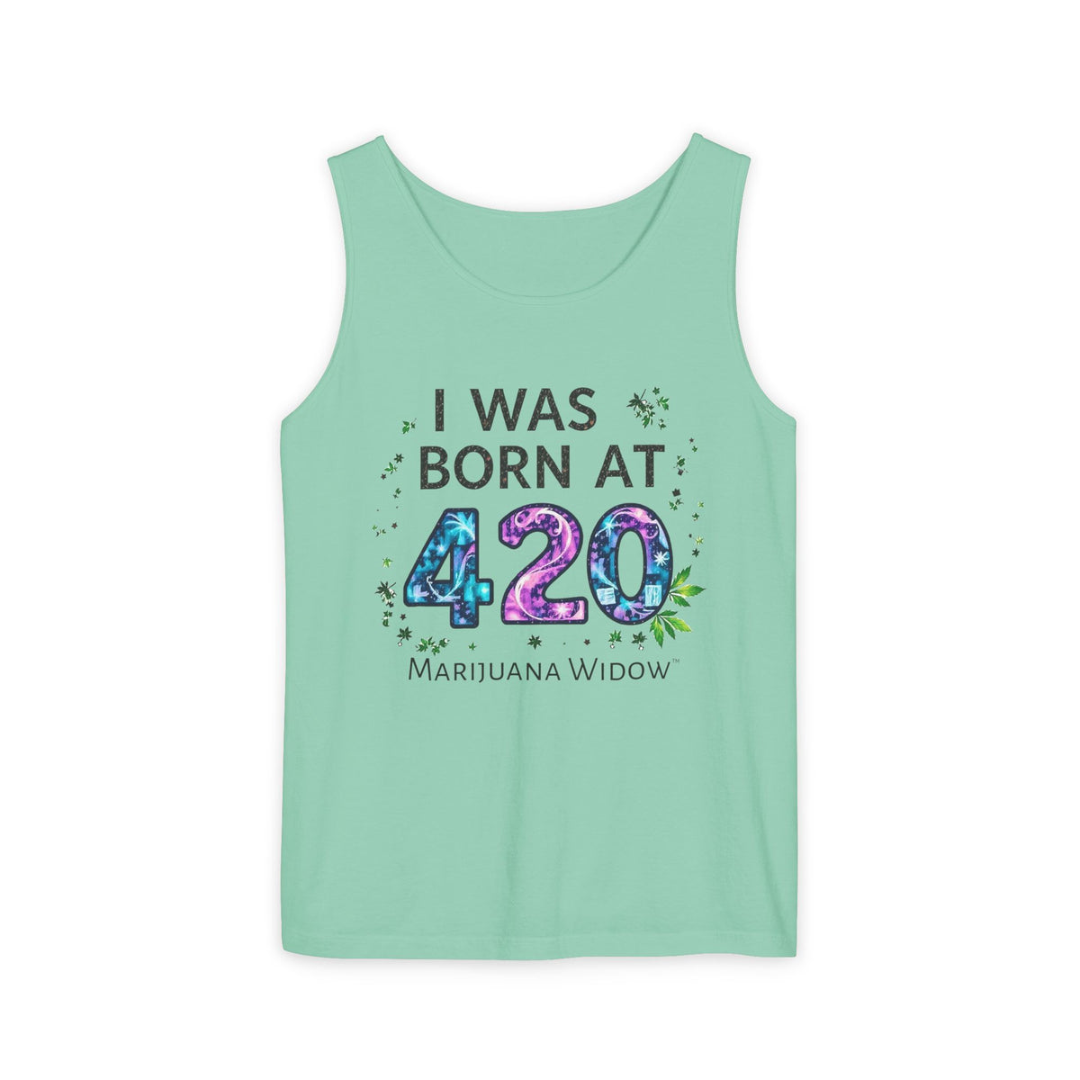 Born at 4/20 Tank Top – 'I Was Born At 420' Cannabis Graphic Tank - Unisex Tank Top - Marijuana Widow