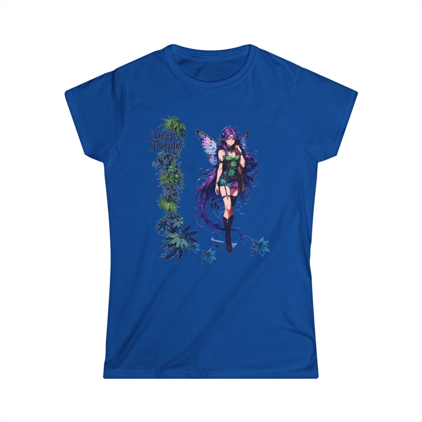 Deep Purple - Fairy Anime T-Shirt — Purple Winged Fairy Illustration