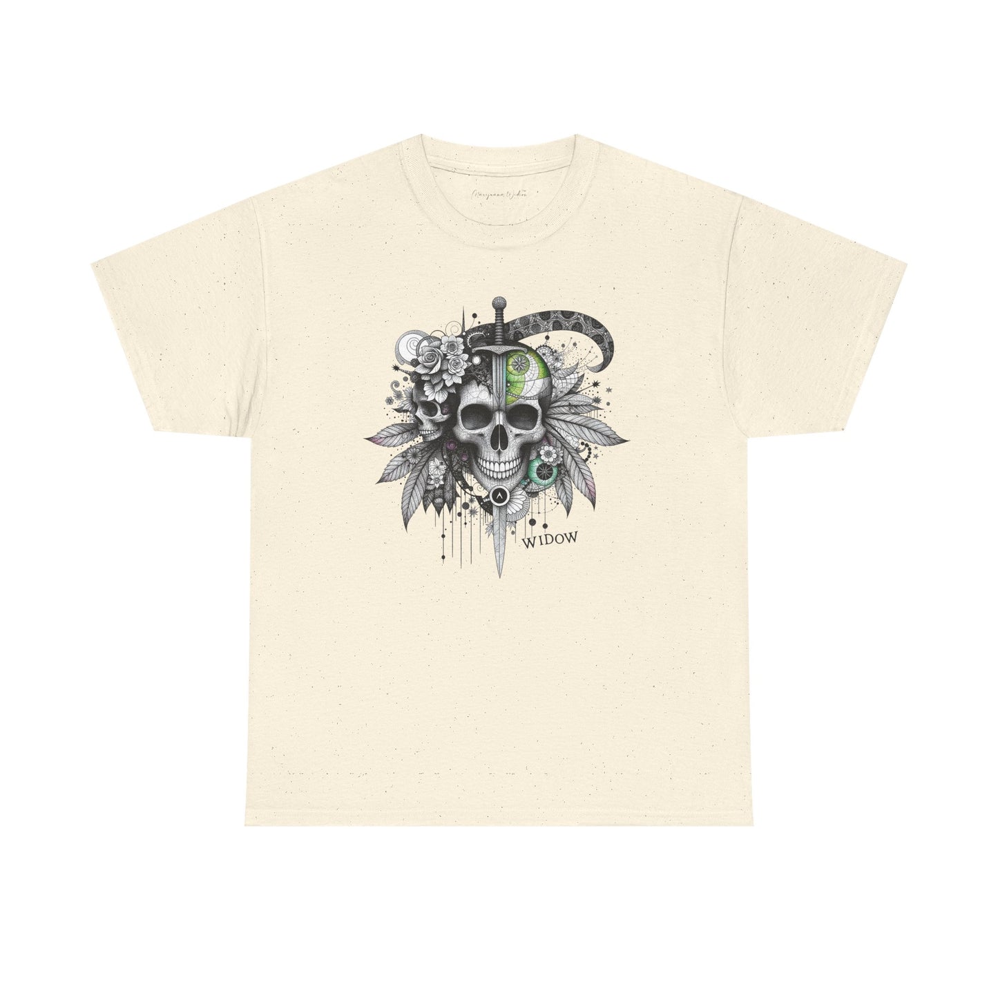 Outta My Mind - Skull Dagger Floral Tee — Gothic Skull Graphic Unisex T-Shirt