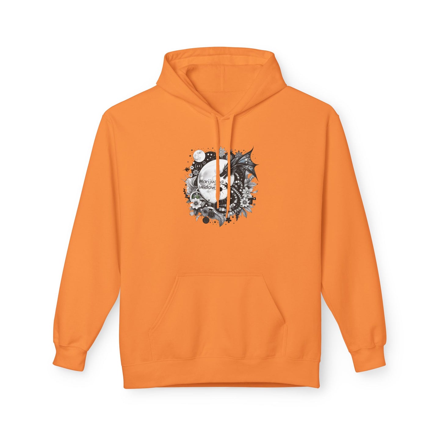 Midnight Garden Hoodie — Black & Green Fantasy Dragon Sword Unisex Hoodie