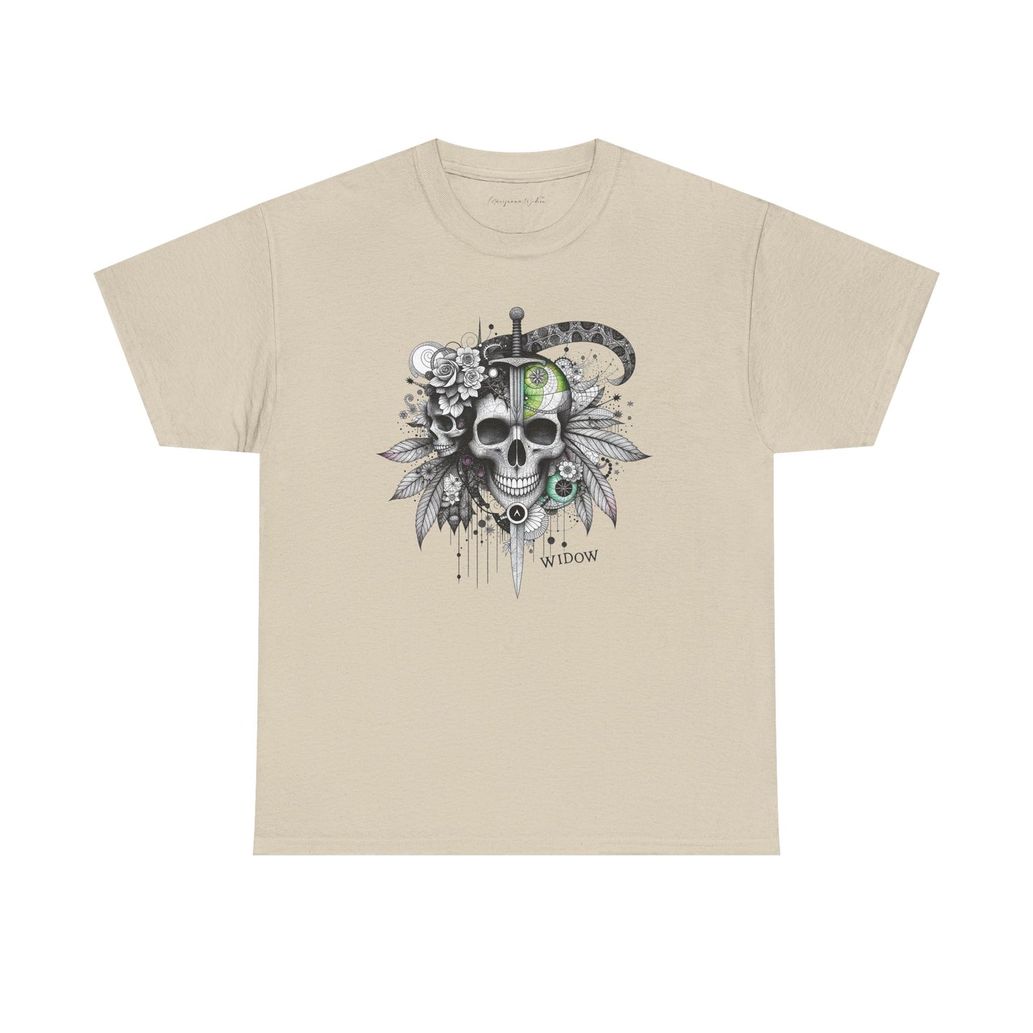 Outta My Mind - Skull Dagger Floral Tee — Gothic Skull Graphic Unisex T-Shirt