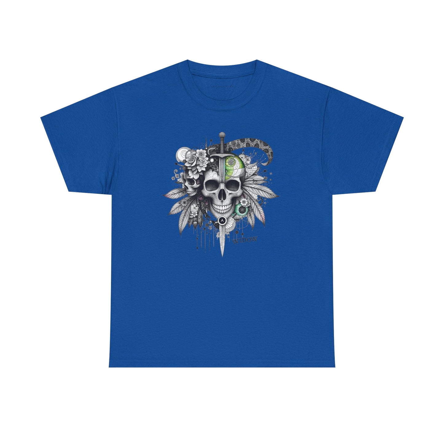 Outta My Mind - Skull Dagger Floral Tee — Gothic Skull Graphic Unisex T-Shirt