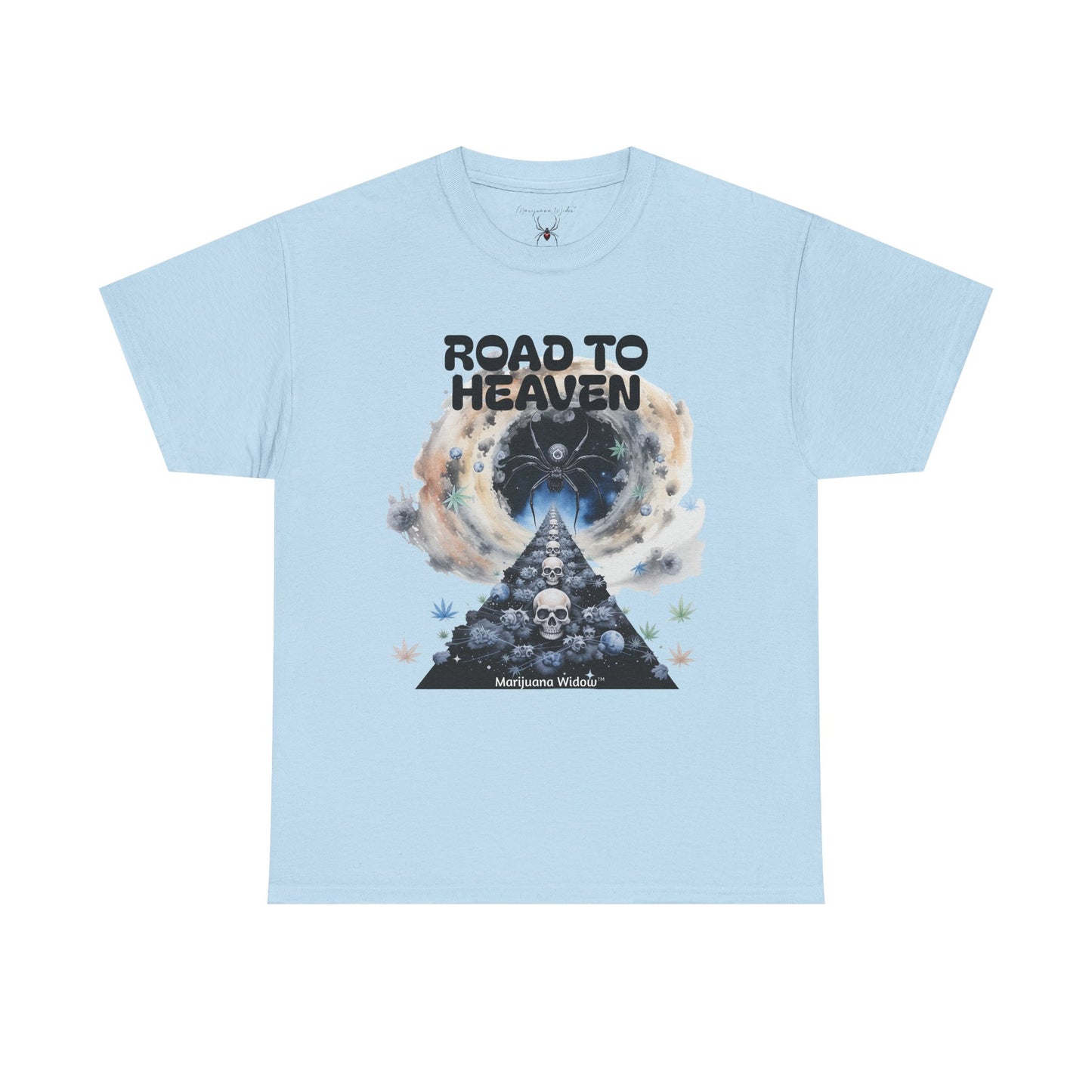Road to Heaven Marijuana Tee — Diamond, Skull & Leaf Graphic - Unisex T-shirt
