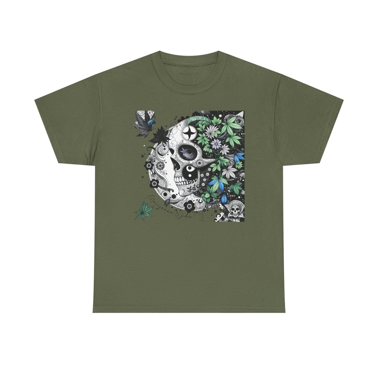 Blowing in the Wind - Skull and Leaves Unisex T-Shirt