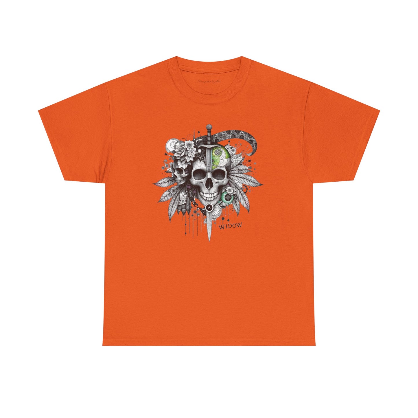 Outta My Mind - Skull Dagger Floral Tee — Gothic Skull Graphic Unisex T-Shirt