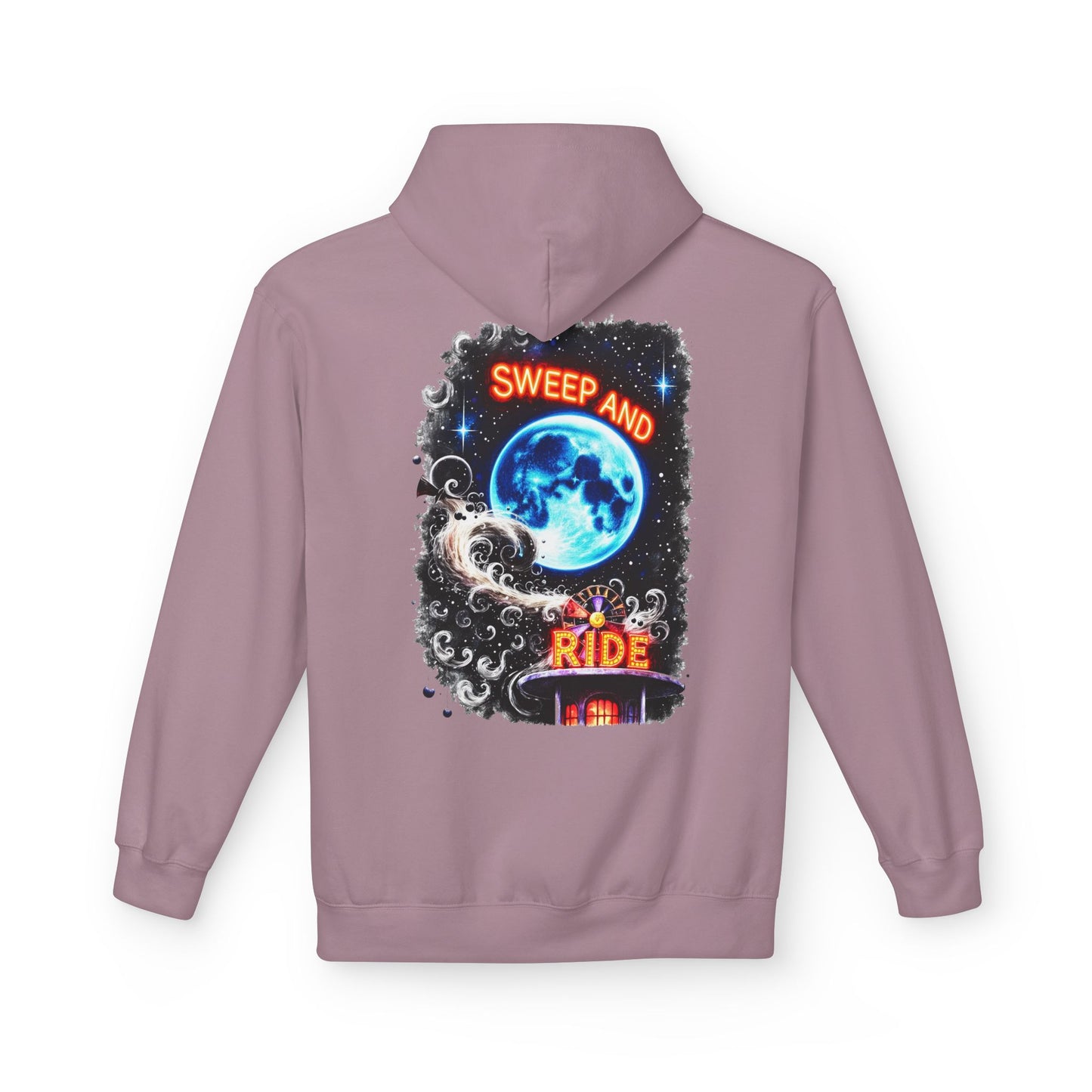 Halloween Fairy - 'Sweep and Ride' - Witch Broom Fairy Graphic Unisex Hoodie
