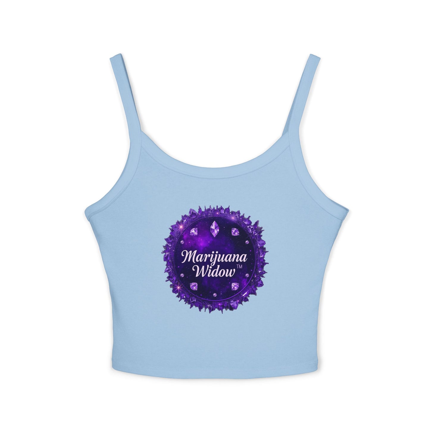 Marijuana Widow Purple Glass Tank Top — Women's Spaghetti Strap Crop