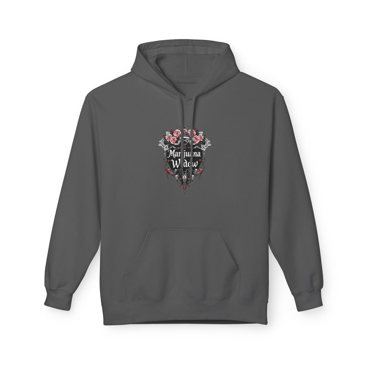 Marijuana Widow "Unlock My Heart" Hoodie - Pink Rose Covered Secret Lock Adorned with Skulls