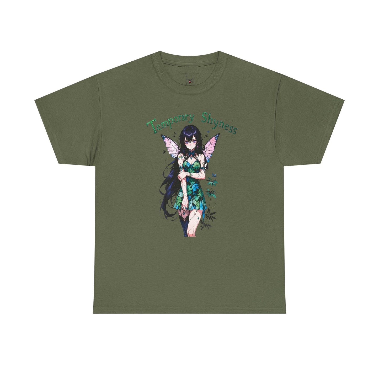 Fairy Anime T-Shirt — Temporary Shyness - Gothic Floral Winged Girl Graphic Tee - Unisex